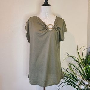 Michael Kors Army Green Blouse Size Large **